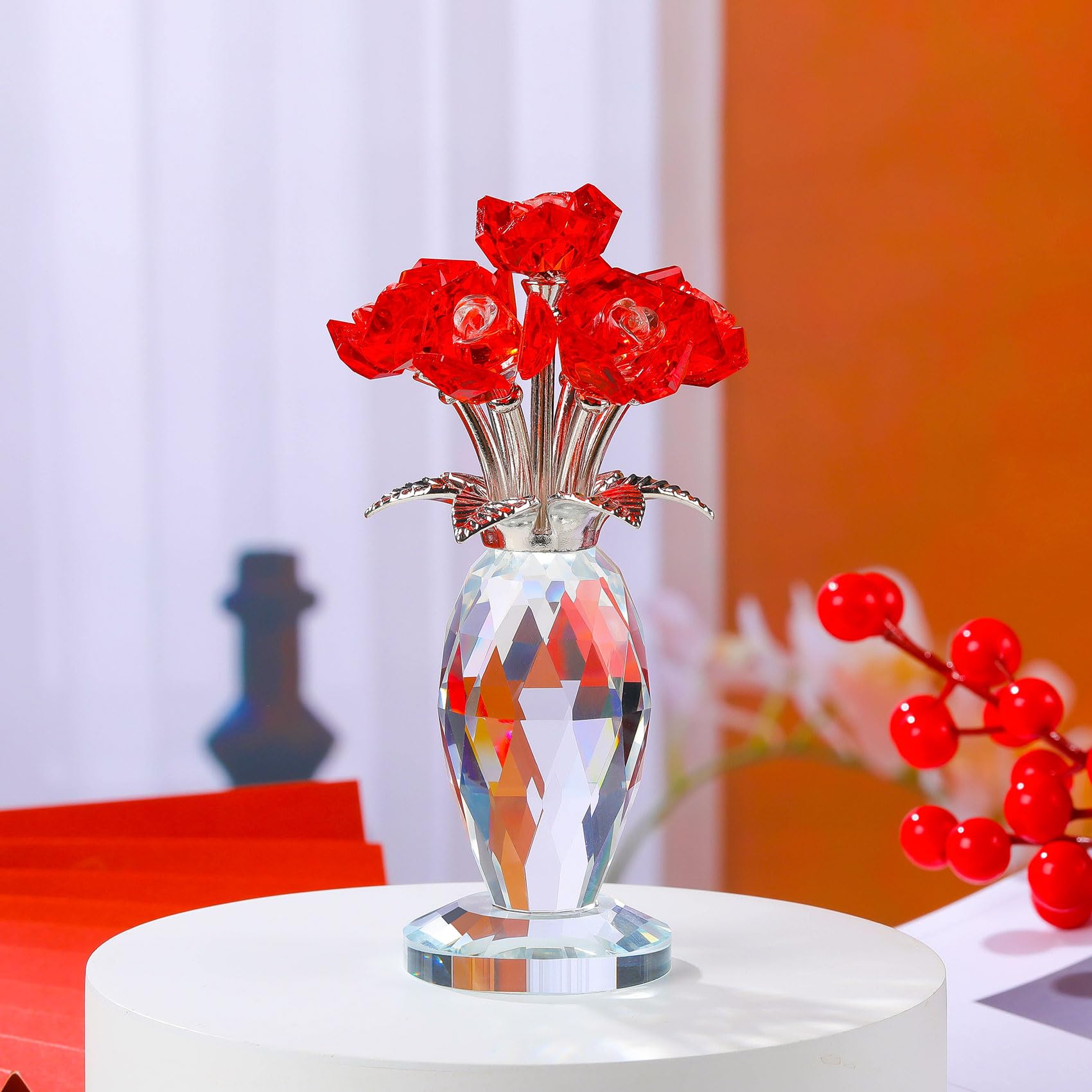 Amazon｜Kertari クリスタル フラワー 造花 インテリア 結婚祝い 誕生